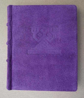 Violet Suede Diary With Three Phases Of The Moon By Alfreds Stinkuls