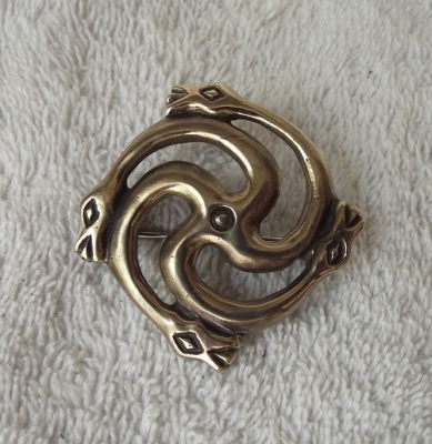 Bronze Pin With Serpent Snakes By Marius Būda  &  Aurimas Lemežis
