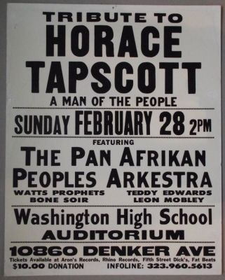 Jazz Poster: Tribute To Horace Tapscott