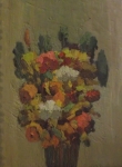 The Flowers On A Gray Wall By Pēteris Sābulis