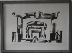 „THE GATES” (1979) by Ilze Krūmiņa, lithography 4/12, framed: wood/glass 22 ½ "x 30 ½’’