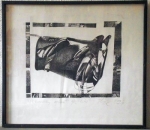 „UNKNOWN IN ENCLOSURE” (1979) by Ilze Krūmiņa, lithography 6/12, framed: wood/glass 24"x27’’