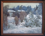 FRINGE OF THE FOREST by Edgars Vinters (1970), oil, 29"X36’’, framed: wood