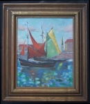 THE BOATS by Kārlis Voldemārs Vanags (1966), oil, 13X16 ¼”, framed – wood