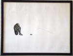 „SECOND DRAWING” (1980) by Ilmārs Blumbergs, lithography 1/23, framed: wood/glass 24"x18"