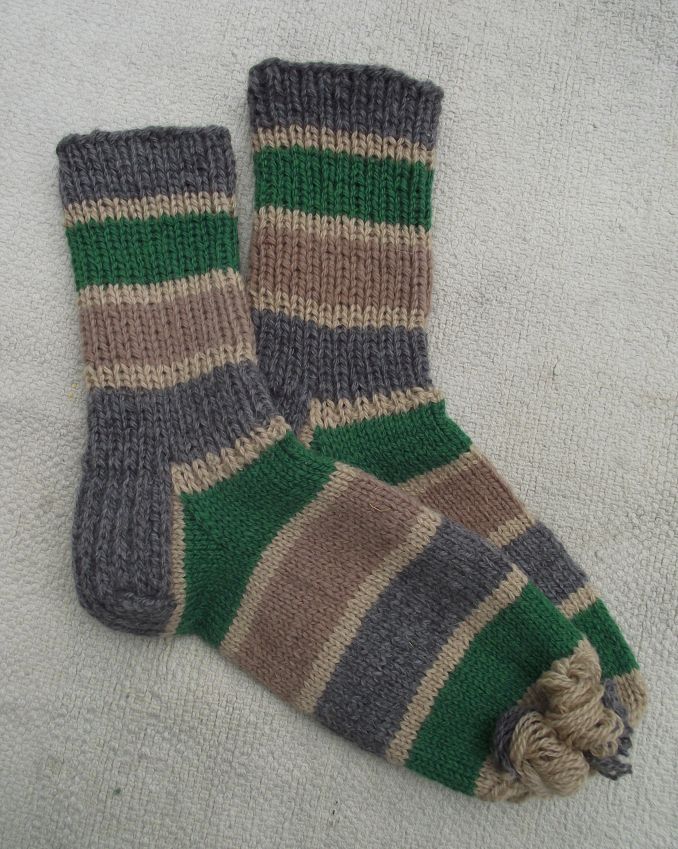 Female Wool Socks With Stripes By Agafija Stinkure
